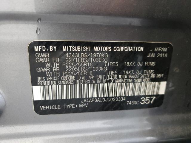 JA4AP3AU0JU023334 - 2018 MITSUBISHI OUTLANDER ES GRAY photo 13