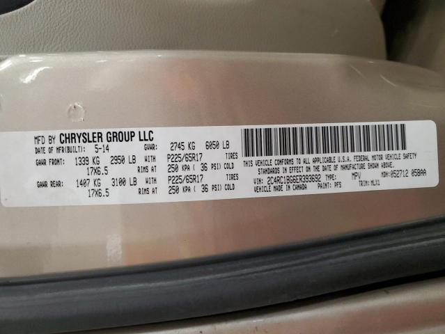 2C4RC1BG6ER393692 - 2014 CHRYSLER TOWN & COU TOURING TAN photo 13