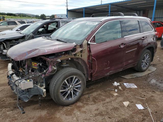 5TDJZRFH2JS809140 - 2018 TOYOTA HIGHLANDER SE MAROON photo 1