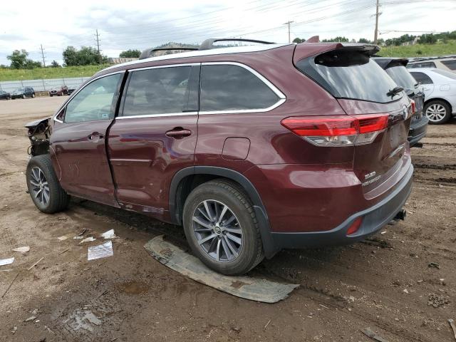 5TDJZRFH2JS809140 - 2018 TOYOTA HIGHLANDER SE MAROON photo 2