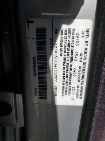 YV1RH52Y342357077 - 2004 VOLVO S60 R SILVER photo 12