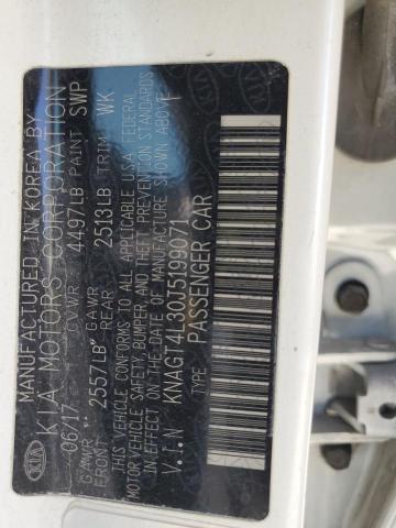 KNAGT4L30J5199071 - 2018 KIA OPTIMA LX თეთრი ფოტო 12