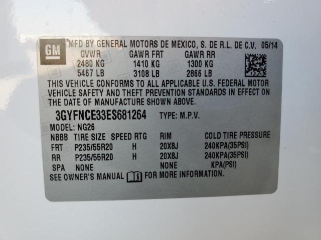 3GYFNCE33ES681264 - 2014 CADILLAC SRX PERFORMANCE COLLECTION Ақ фото 13