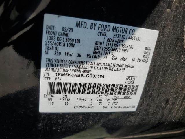 1FM5K8AB9LGB37184 - 2020 FORD EXPLORER POLICE INTERCEPTOR 黑色 照片 13