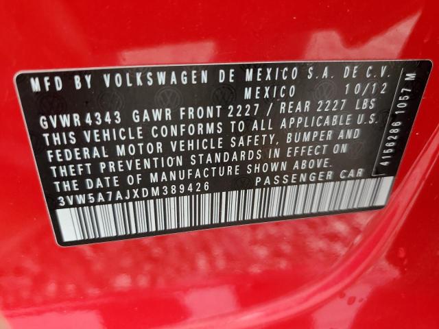 3VW5A7AJXDM389426 - 2013 VOLKSWAGEN JETTA GLI RED photo 13