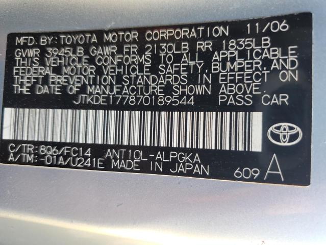 JTKDE177870189544 - 2007 TOYOTA SCION TC 蓝色 照片 12