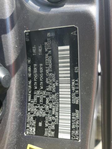 5TDJKRFHXGS317775 - 2016 TOYOTA HIGHLANDER XLE Серый фото 12