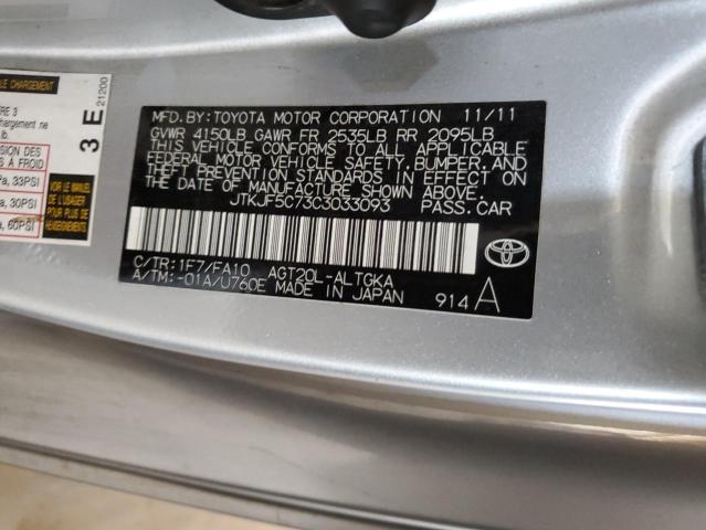 JTKJF5C73C3033093 - 2012 TOYOTA SCION TC Gümüş foto 12