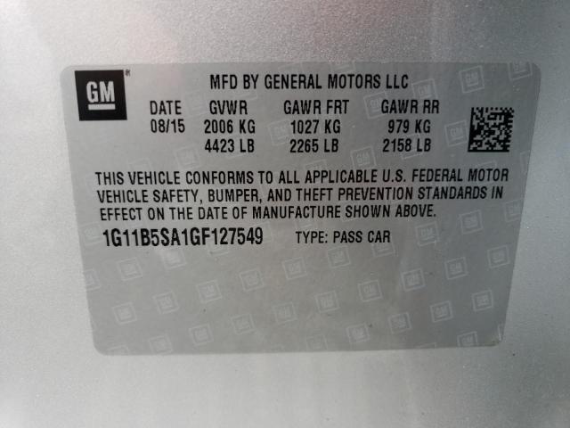 1G11B5SA1GF127549 - 2016 CHEVROLET MALIBU LIM LS SILVER photo 13