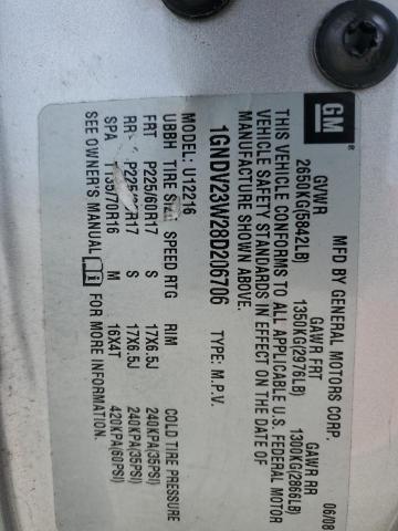 1GNDV23W28D206706 - 2008 CHEVROLET UPLANDER LS 银色 照片 13