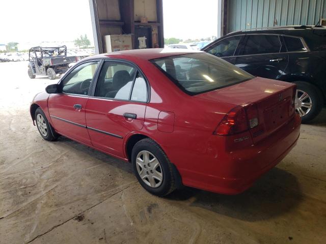 1HGES16325L008731 - 2005 HONDA CIVIC DX VP RED photo 2