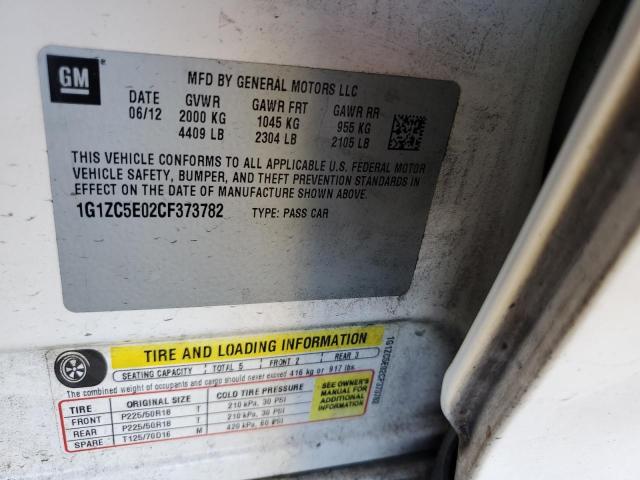 1G1ZC5E02CF373782 - 2012 CHEVROLET MALIBU 1LT 白色 照片 12