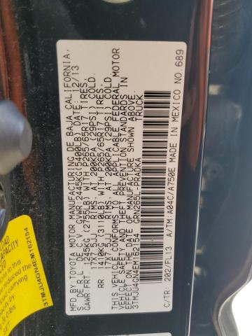 3TMJU4GN4EM162154 - 2014 TOYOTA TACOMA DOUBLE CAB PRERUNNER BLACK photo 12