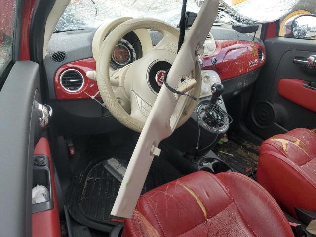 3C3CFFER0DT624514 - 2013 FIAT 500 LOUNGE RED photo 8