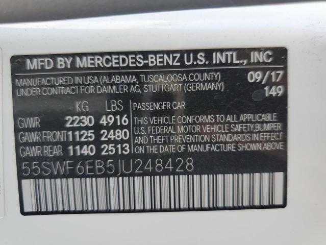 55SWF6EB5JU248428 - 2018 MERCEDES-BENZ C 43 4MATIC AMG WHITE photo 13