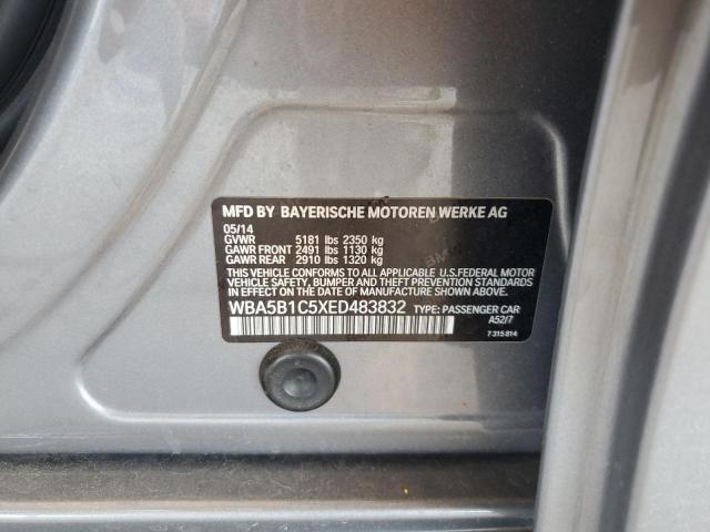 WBA5B1C5XED483832 - 2014 BMW 535 I GRAY photo 12