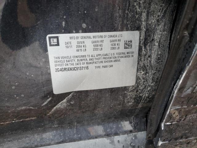 2G4GR5EK9C9137116 - 2012 BUICK REGAL 黑色 照片 12