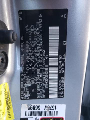 5TDKK3DC9DS283915 - 2013 TOYOTA SIENNA LE SILVER photo 14