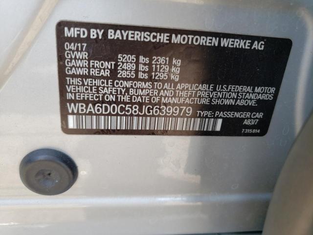 WBA6D0C58JG639979 - 2018 BMW 640 I GRAN COUPE SILVER photo 12