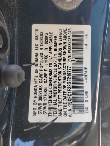 19XFC1F32GE219777 - 2016 HONDA CIVIC EX BLACK photo 12