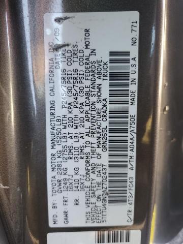 5TETU4GN3AZ702437 - 2010 TOYOTA TACOMA PRERUNNER ACCESS CAB BROWN photo 12