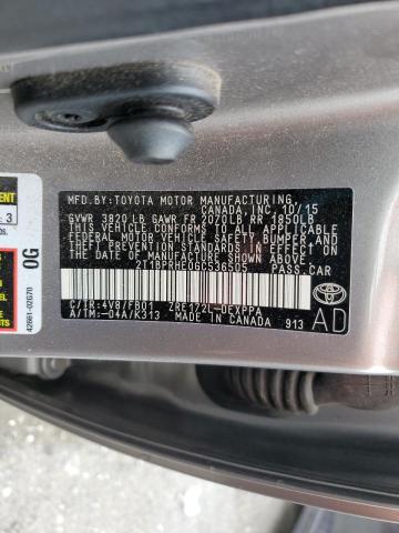 2T1BPRHE0GC536505 - 2016 TOYOTA COROLLA ECO SILVER photo 12