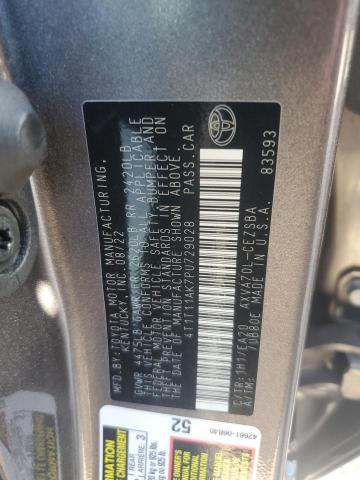 4T1T11AK7PU729028 - 2023 TOYOTA CAMRY SE NIGHT SHADE GRAY photo 12