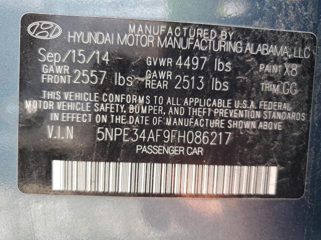 5NPE34AF9FH086217 - 2015 HYUNDAI SONATA SPORT BLUE photo 12