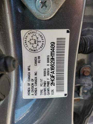 2HGFA16629H111409 - 2009 HONDA CIVIC LX-S 灰色 照片 12