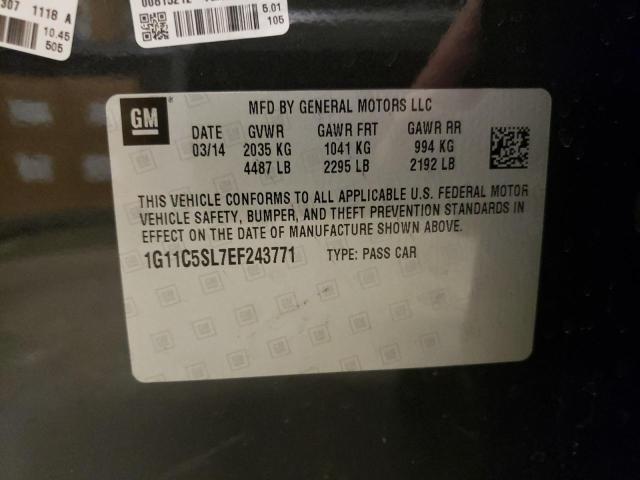 1G11C5SL7EF243771 - 2014 CHEVROLET MALIBU 1LT CHARCOAL photo 12