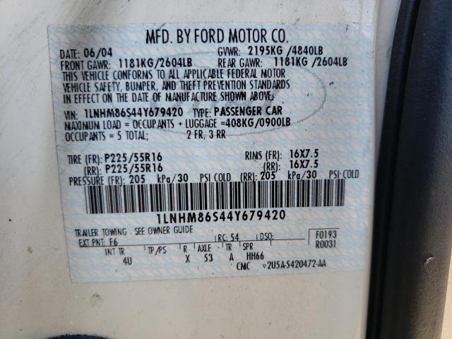 1LNHM86S44Y679420 - 2004 LINCOLN LS 白色 照片 12