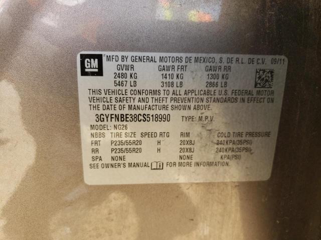 3GYFNBE38CS518990 - 2012 CADILLAC SRX PERFORMANCE COLLECTION Szary zdjęcie 14