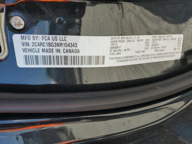 2C4RC1BG3NR154343 - 2022 CHRYSLER PACIFICA TOURING L შავი ფოტო 13