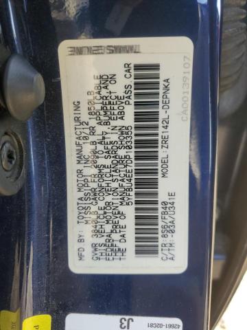 5YFBU4EE7DP103355 - 2013 TOYOTA COROLLA BASE Көк фото 12