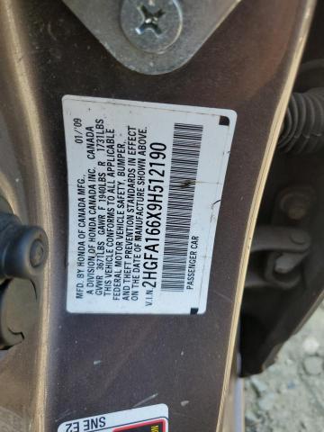 2HGFA166X9H512190 - 2009 HONDA CIVIC LX-S TAN photo 13