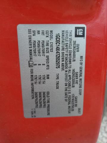 1GCEC14X47Z652975 - 2007 CHEVROLET SILVERADO C1500 CLASSIC Qırmızı foto 12