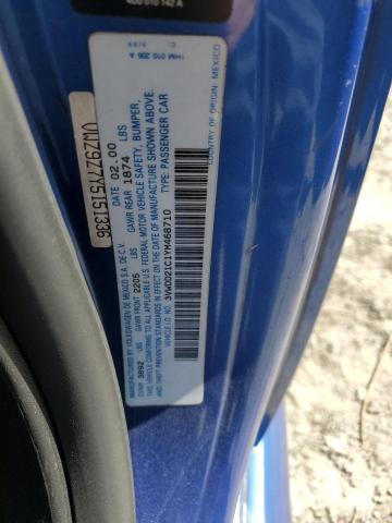 3VWDD21C1YM468710 - 2000 VOLKSWAGEN NEW BEETLE GLX 蓝色 照片 13