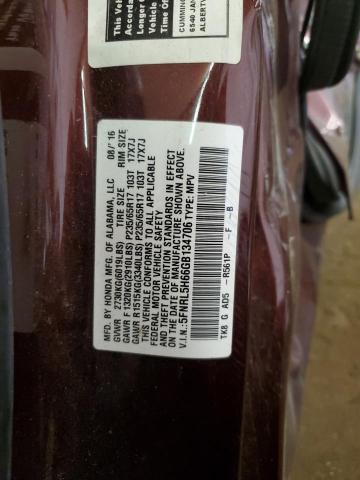 5FNRL5H66GB134706 - 2016 HONDA ODYSSEY EXL BURGUNDY photo 13