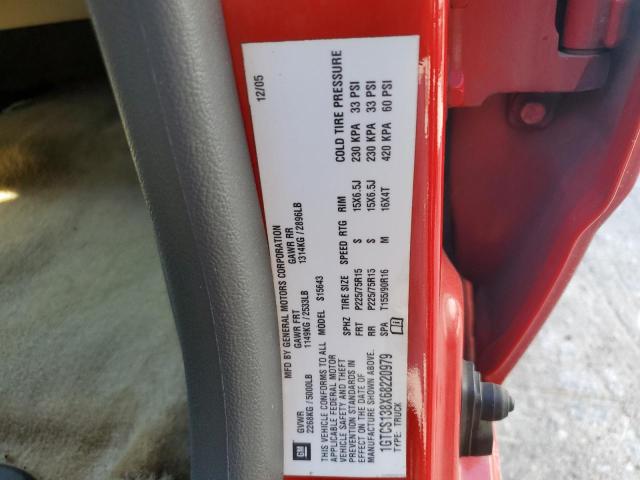 1GTCS138X68220979 - 2006 GMC CANYON RED photo 12