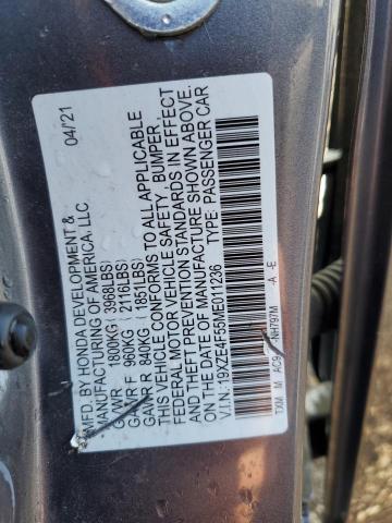 19XZE4F55ME011236 - 2021 HONDA INSIGHT EX GRAY photo 13