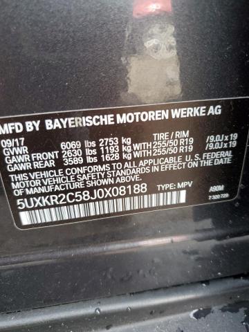 5UXKR2C58J0X08188 - 2018 BMW X5 SDRIVE35I GRAY photo 13