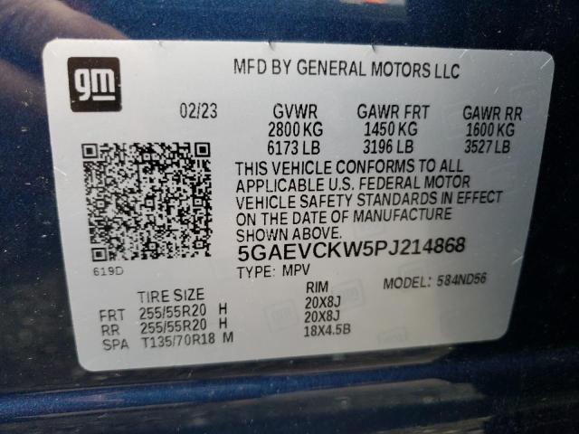 5GAEVCKW5PJ214868 - 2023 BUICK ENCLAVE AVENIR BLUE photo 13