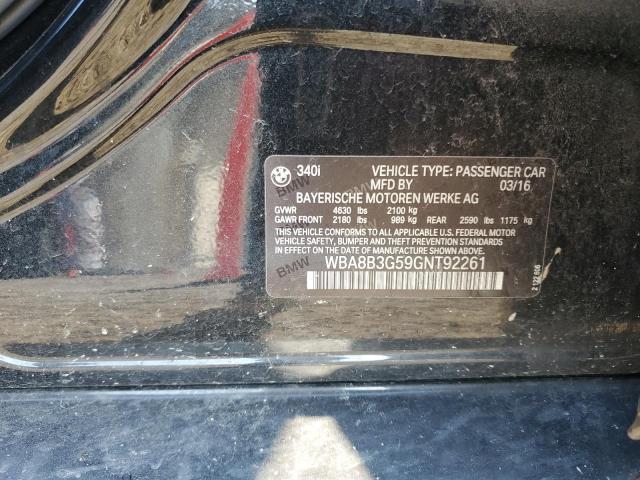 WBA8B3G59GNT92261 - 2016 BMW 340 I Қара фото 12