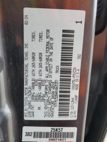 5TFMC5DB4RX065357 - 2024 TOYOTA TUNDRA CREWMAX PLATINUM ნაცრისფერი ფოტო 12