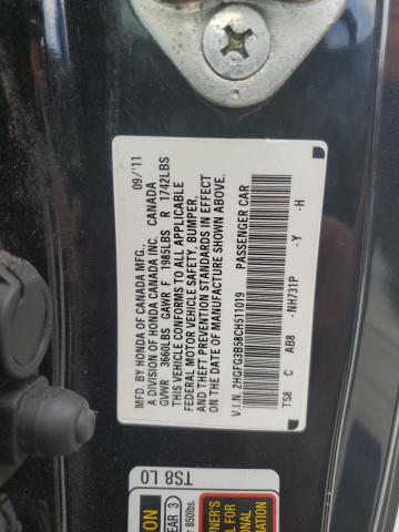 2HGFG3B58CH511019 - 2012 HONDA CIVIC LX 黑色 照片 13