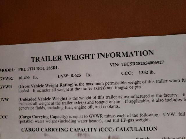 1EC5R282854006927 - 2005 FLEE TRAILER WHITE photo 10