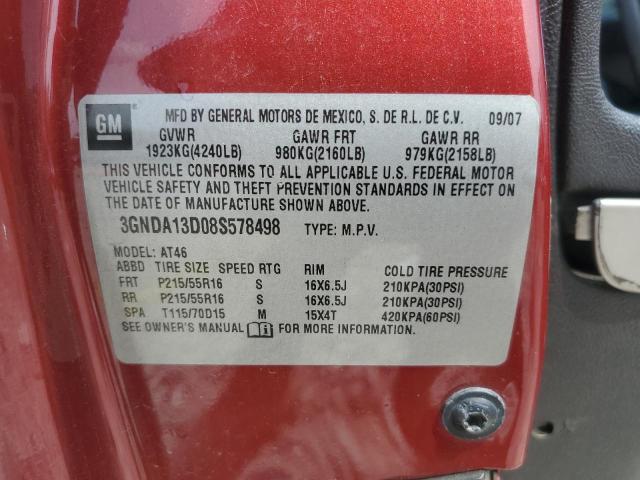 3GNDA13D08S578498 - 2008 CHEVROLET HHR LS 红色 照片 12