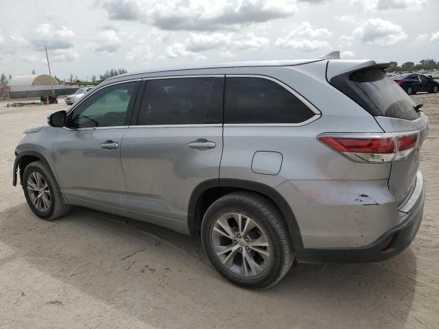 5TDKKRFH4FS105618 - 2015 TOYOTA HIGHLANDER XLE SILVER photo 2
