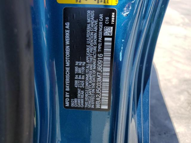 WBA2J5C03M7J60916 - 2021 BMW M240I Կապույտ լուսանկար 13