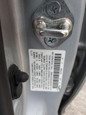 2HGFB2F93DH518483 - 2013 HONDA CIVIC EXL ვერცხლისფერი ფოტო 12